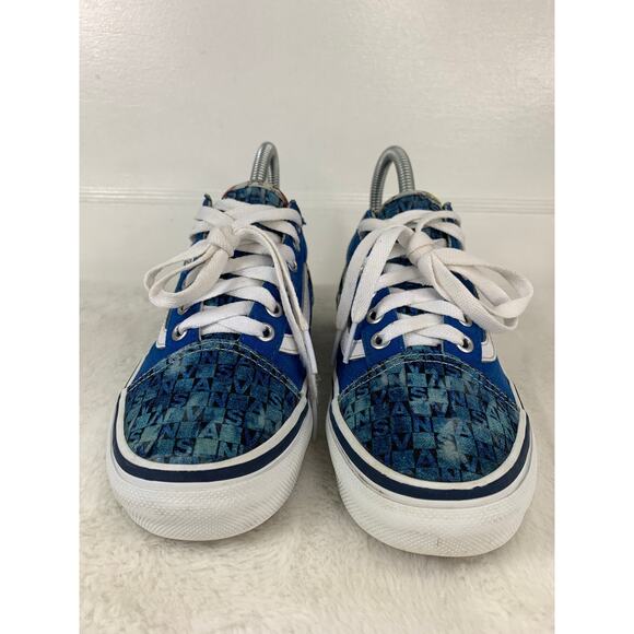 Vans PopCush Old Skool Blue Checkered Canvas Men’s Size 4.5 Skate Shoes - Picture 2 of 10